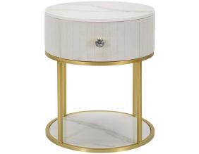 Table de chevet en métal Montpellier 42 x 48 cm (Crème)