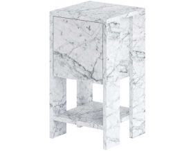 Table de chevet avec rangements Ema (Carrara Marble)