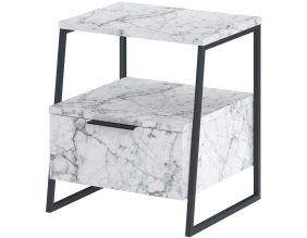 Table de chevet avec rangements Pal (Marbre Carrara)