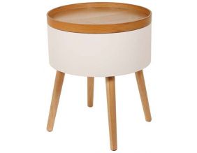 Table coffre plateau bois Igor (Blanc)