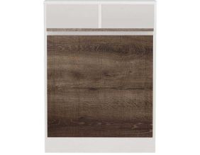 Table de cuisine pliante avec rangements Bracked (Blanc, Marron)