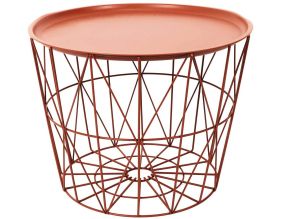 Table filaire en métal ronde 50 cm (Terracotta)