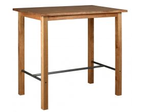 Table haute en bois mindi et métal