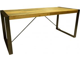 Table industrielle  en fer et bois 180 x 80 x 76 cm