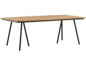 Table de jardin en acier et acacia 200 x 100 cm Chan