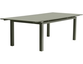 Table de jardin en aluminium anthracite avec rallonge automatique 240 à 300 cm Miami (Kaki)