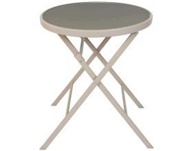 Table de jardin pliable en métal Elba (Beige)