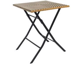 Table de jardin pliable plateau tressé