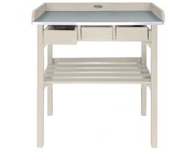 Table de jardinage en pin et zinc (Blanc)