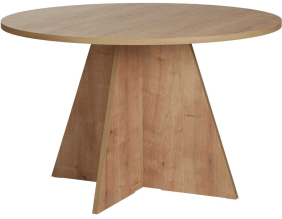 Table à manger ronde en aggloméré Virella (Chêne)