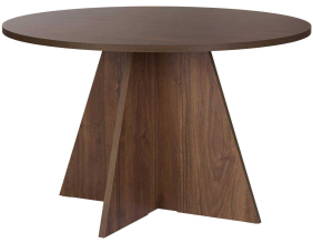 Table à manger ronde en aggloméré Virella (Noyer)