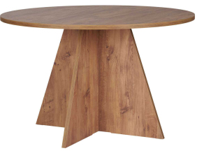 Table à manger ronde en aggloméré Virella (Pin)