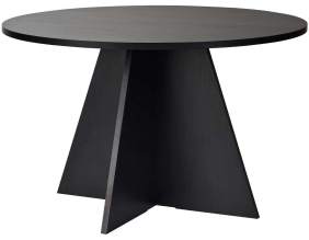 Table à manger ronde en aggloméré Virella (Bois noir)