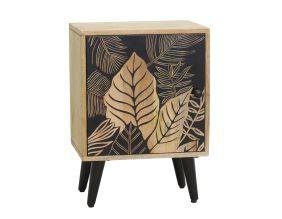 Table de nuit en manguier naturel et noir TROPICA