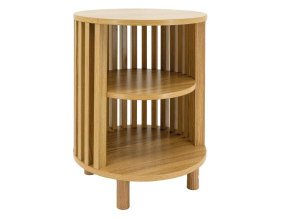 Table de nuit en rond lamelle