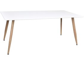 Table de repas en MDF Polar 180 x 90 cm (Blanc et chêne)