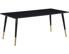 Table de repas en MDF et acier Dipp 180 x 90 cm (Noir et cuivre)