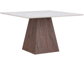 Table repas en MDF plateau effet pierre Cael 120 x 120 x 75 cm
