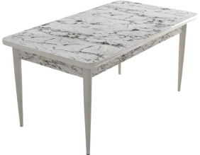 Table de repas en aggloméré Nil (Blanc marbré)