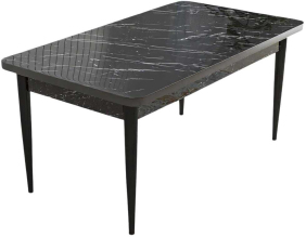 Table de repas en aggloméré Nil (Noir marbré)