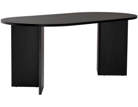 Table de repas en aggloméré Sablin (Bois noir)