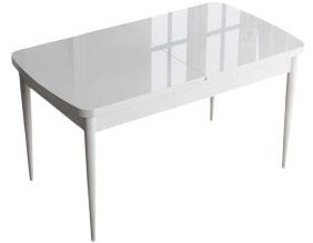 Table de repas en aggloméré avec pieds en métal Han (Blanc marbré)