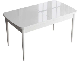 Table de repas en aggloméré avec rallonge Zen (Blanc)