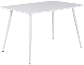 Table de repas en MDF et acier 120 x 80 cm Polar (Blanc)