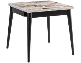 Table de repas extensible Totem (Noir, Blanc marbré)