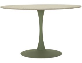 Table repas en métal et MDF 120 x 76 cm (Vert et crème)