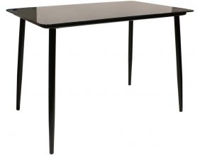Table de repas plateau en verre 110x70 cm (Noir)