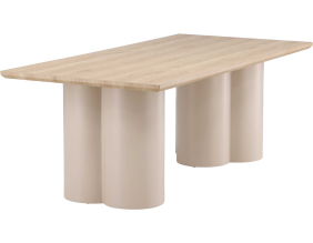 Table de repas rectangulaire 210 x 100 cm Olivia (Effet bois blanchi)