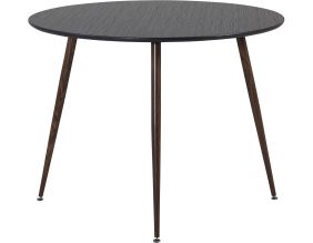 Table de repas ronde Plaza 100 cm (Noir et noyer)