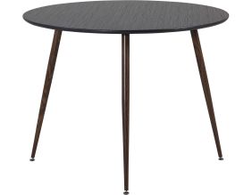 Table de repas ronde Plaza 100 cm (Noir et noyer)