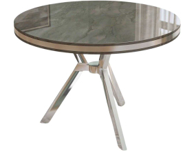 Table de repas ronde pieds métal Mos (Anthracite et Chrome)