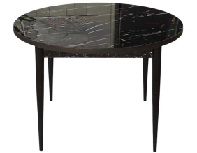 Table de repas ronde avec pieds métal Tor (Noir marbré)