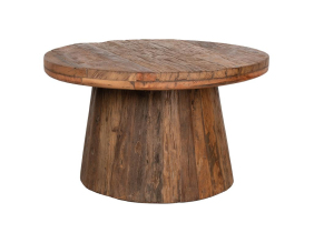 Table basse ronde en bois recyclé REWOOD ( Ø66 H39)