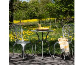 Table ronde et 2 chaises de jardin Nandin