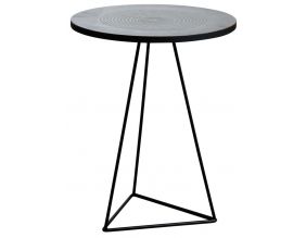 Table ronde métal zinc antique