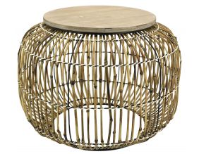 Table en rotin et bois Utopie