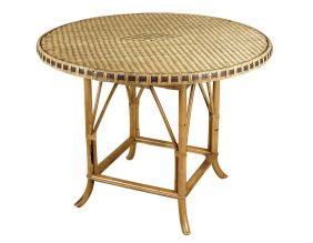 Table en rotin patiné et coloré