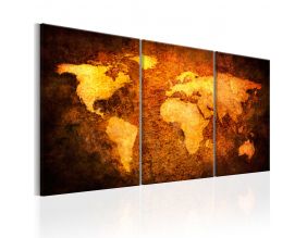 Tableau - Carte du monde dorée