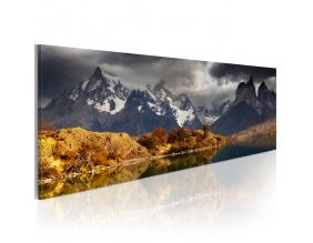 Tableau - Mountain landscape before a storm (135x45)