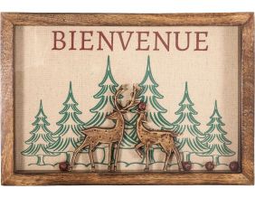 Tableau en bois de manguier Bienvenue