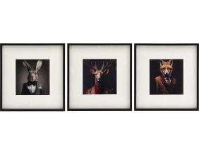 Tableau décoratif Animal head 40 x 40 cm (Lot de 3) (Animaux de la foret)