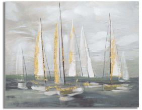 Tableau décoratif Gold boat 100 x 2.8 x 80 cm