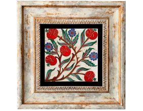 Tableau décoratif en bois et métal 20 x 20 cm (Fleurs colorées)