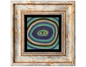 Tableau décoratif en bois et métal 20 x 20 cm (Oeil)