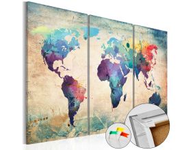 Tableau en liège - Rainbow Map [Cork Map] (60 x 40  cm)