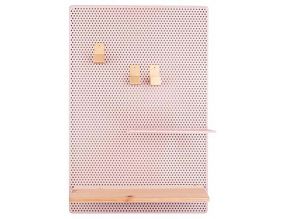 Tableau mémo avec étagère en métal Perky (Rose)
